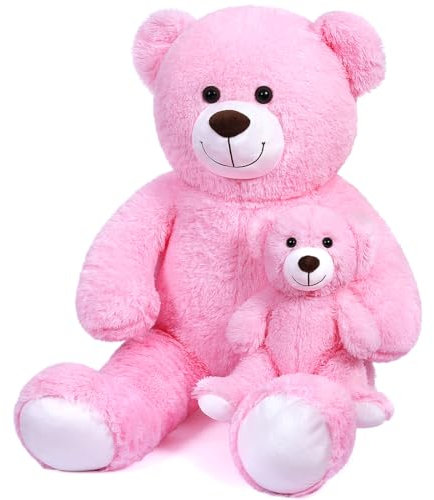 SNOWOLF FamilyBears Grand Ours en Peluche - Jouet - pour Enfants et Amis - Rose - 100 cm