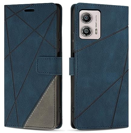 SONWO Case for MOTO G53 5G, PU Leather Flip Wallet Case Magnetic Closure Cover Card Slots Phone Case for MOTO G53 5G, Blue