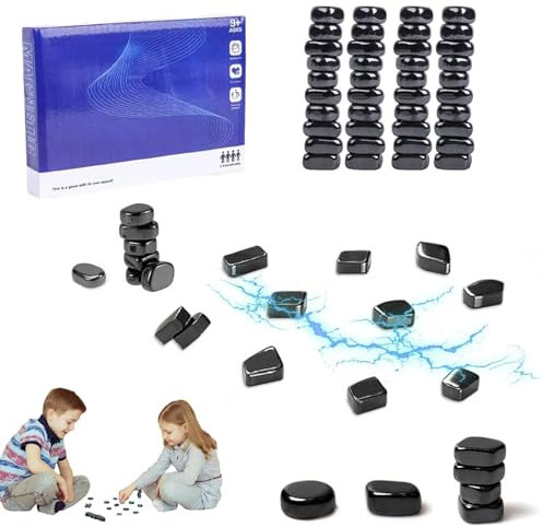 Magnetisches Schachspiel, 40 PCS Magnetische Steine Brettspiel, Magnetic Spiel, Tisch Magnetspiel, für Kinder & Erwachsene Partyzubehör für Familientreffen