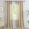VOILYBIRD Natürliche Leinenstruktur Vorhänge mit Ösen Leinen Gardinen für Fenster Wohnzimmer (Khaki, HxB 260x140 cm, 2 Stück)