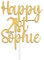 Acrylic Personalised Birthday Cake Topper by KreateSquare - Customised With Any Name, Age, Custom Colour – Gold