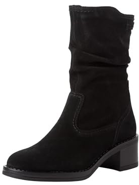 Tamaris Damen Absatzstiefelette Leder bequem; BLACK, EU 37