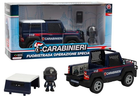 Giochi Preziosi Carabinieri - Set Jeep e Personaggio Mini Action Hero Alto 7 Cm Dei Carabinieri, Veicolo Carabinieri, Furgone Giocattolo, Per Bambini A partire Dai 4 Anni