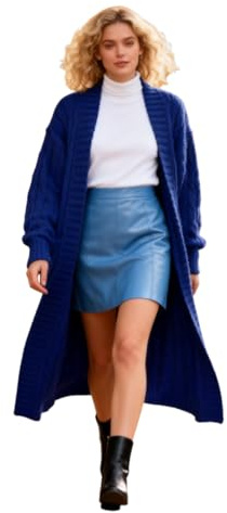 Femmes Automne Hiver épais Chaud Manteau Long Tricot Pull Veste Cardigan