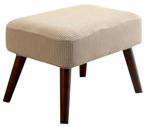 ZZDZW Rechteckig Hocker Bezug Stretch für Fußhocker, Beinstütze, Sitzhocker, Eingangbank, Sitzbank (Color : Khaki)