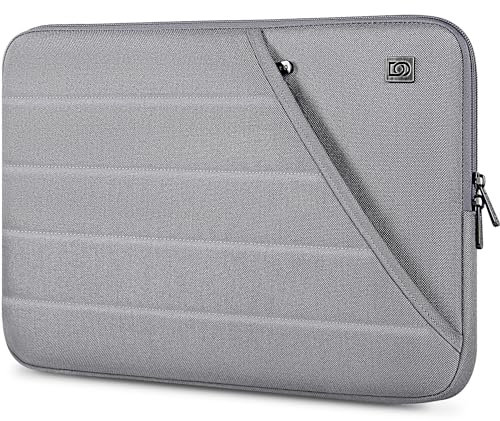 DOMISO 15,6 Zoll wasserdichte Laptoptasche mit Rückengriff Tragetasche für 15,6 VivoBook/HP Pavilion/Notebook/Acer Aspire/MacBook Air/MacBook Pro,Asche