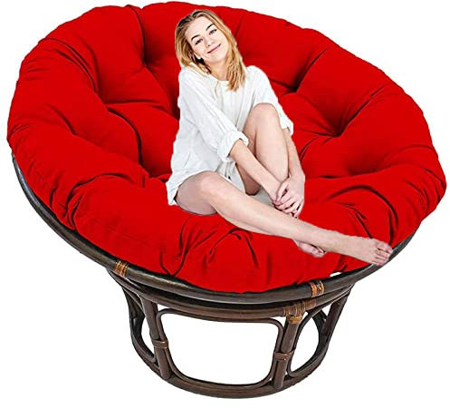 BESTXH Papasan Rundes Stuhlkissen, Rundes Kissen Korbsessel, Wasserdichtes Dickes Sitzkissen Zum AufhäNgen Schaukeln Garten Im Innenbereich,J,90 * 90CM