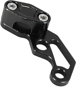 Motoforti Universal Motorcycle Front Brake Line Hose Clamp, Aluminum Alloy, Black, 1 Pc