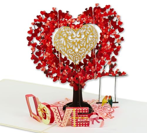 HAPPY GIFTERS Pop Up Geburtstagskarte - Geburtstags Geschenke 3D Pop Up Überraschung Handgemachte Geschenkkarten für Kinder, Männer und Frauen (Heart Tree)