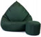Slevobox Sitzsack mit Hocker Grün 112x82x82cm - XXL Sitzsack Erwachsene mit Füllung - Sitzsack Kinder - Schlafzimmer und Wohnzimmer Möbel - Outdoor Sitzsack XXL - Indoor Sitzsäcke - Bean Bag