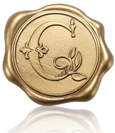 50 Stück Wachssiegel Aufkleber, Selbstklebende Wachsaufkleber Goldene Selbstklebende Wachssiegel Einladungs und Umschlagsiegelaufkleber für Hochzeiten Weihnachtsfeiern (C)