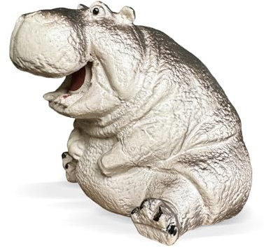KIAYOO Mini-Hippo Baby Statue Ornament, Garten Tiere Figur, Süße Harz Skulptur für Innen- und Außendekoration, Geburtstags-, Weihnachts- und Neujahrsgeschenk für Männer, Frauen und Freunde
