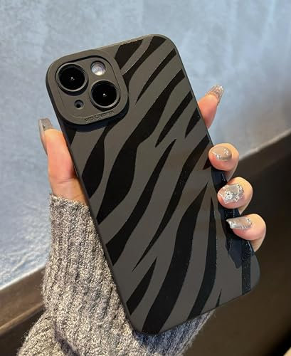 Jusnfu for iPhone 11 Case 6.1 Inch 2019, Cute Aesthetic Black Zebra Strip Print Phone Case for Women Girls, Slim Soft Silicone Protective Cover for 11 Case, Zebra Strip