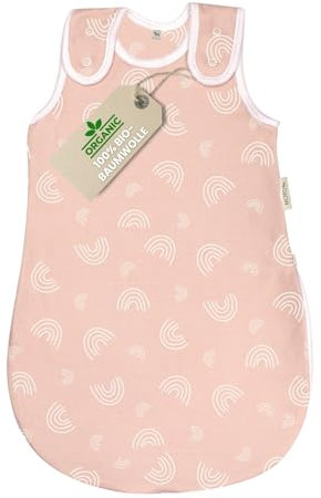 MOYO Baby Schlafsack in Rosé I Atmungsaktiver Winterschlafsack in 50/56 I Gefütterter Ganzjahres Schlafsack 2.5 TOG I Neugeborenen Schlafsack aus 100% Bio-Baumwolle I Babyschlafsack Winter