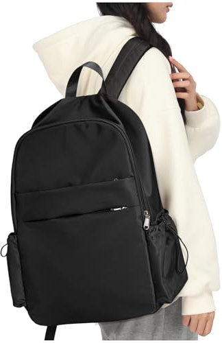 WEPLAN Schulrucksack Damen Rucksack Schule Teenager Mädchen Schultasche Lässiger Rucksack Schulranzen Tagesrucksack Damen Casual Daypacks School Bag Wasserdicht,Schwarz