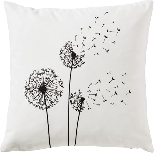 Erwin Müller Kissenhülle Pusteblume weiß-schwarz Größe 50x50 cm