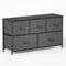 Xbro Kommode,Kommode Schrank mit 5 Schubladen aus Stoff, Kommode Schlafzimmer, Kommode mit Holzplatte und Metallrahmen für Schlafzimmer, Wohnzimmer, Flur (Dunkelgrau)