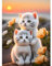 Lucktao DIY 5D Diamond Painting Katze, Katzen Vollständiges Diamant Gemälde Kit, Eckige Steine Diamant Painting Katze, Strass Diamond-painting Kunst Kits, für Home Room Wanddekoration(30x40cm)