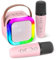 Koolcover Mini Karaoke Machine for Kids Adults, Portable Bluetooth Speaker with 2 Wireless Microphones,Toys Birthday Gifts for Girls Ages 4, 5, 6, 7, 8,9,10+ Family Home Party (Pink)