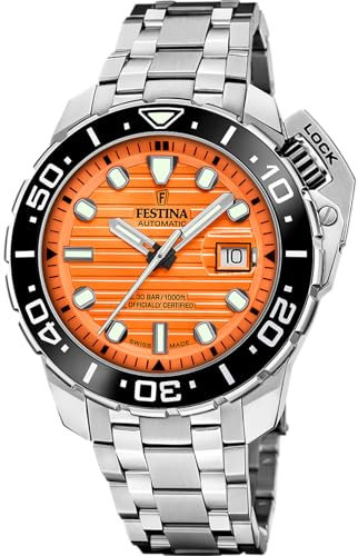 Festina Uhr Für Herren F20043/3 Swiss Made Diver Silber Edelstahl Case SilberEdelstahl Band