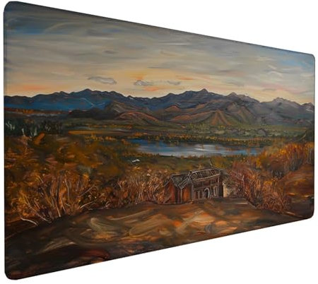 Alfombrilla Ratón Paisaje, Alfombrilla Ratón XXL 600x300x3mm, Gaming Mouse Pad con Base de Goma Antideslizante, Alfombrilla Raton Impermeable para Accesorios Pc Gaming, Regalo Mujer, Verde 1-B-3