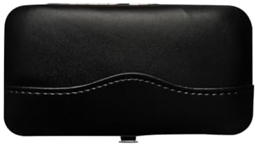 JIHUOO Aufbewahrungstasche für Pinzetten aus PU-Leder, leer, für Wimpernverlängerung, Pinzette, Behälter, Wimpernbürste, Pinzette, Werkzeugtasche, Schwarz
