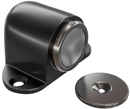 Amig - Butée Magnétique pour Porte | Retenue avec Aimant Puissant | Installation Facile au Sol | Visserie Incluse | Noir | 44 x 40 mm | Zamak