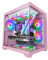 Mars Gaming MC-VIEW2, Caja Gaming MicroATX, Doble Cristal Templado Continuo Sin Marco, 1x Ventilador FRGB Trasero 120mm, Soporte Refrigeración Líquida hasta 240mm, Estructura de Doble Cámara, Rosa