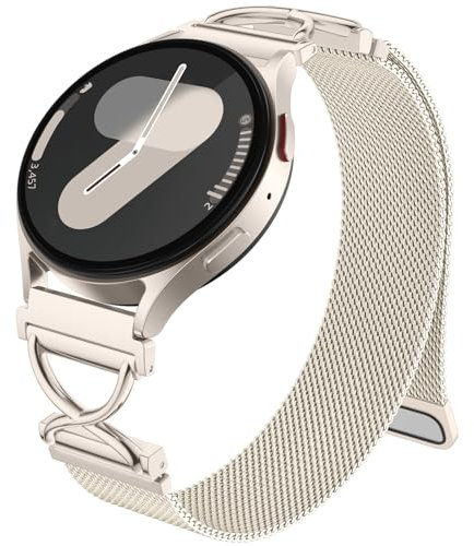 Dirrelo Kompatibel mit Samaung Galaxy Watch 7 6 5 4 Armband 40mm 44mm, X-förmig Metall Magnet Mesh Ersatz Band für Galaxy Watch FE/6 Classic 47mm 43mm/4 Classic 42mm 46mm/5 Pro 45mm Damen, Polarstern