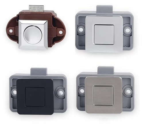 Camper Auto Push-Lock RV Caravan Boot Motor Taste Schlösser Keyless Möbel Türschloss Hardware 1Pcs(SS6226B-Chrome)