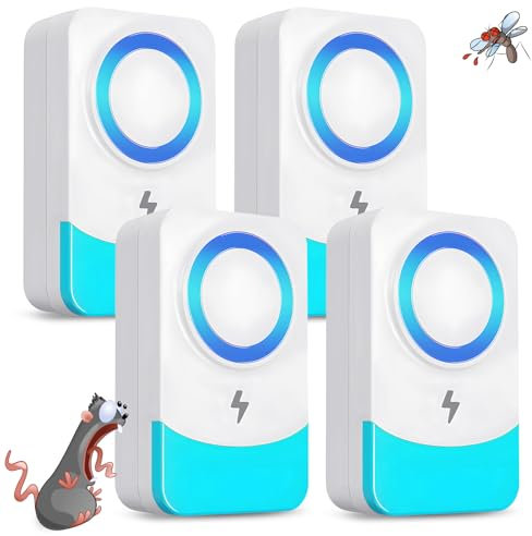 DOBWGXZ Upgrade Ultrasonic Pest Repeller, 4 Pack Powerful Mouse Repellent Plug-In Pest Control, Effective Against Mice, Rats, Mosquitoes, Spiders, Cockroaches, Ants,and More (4 Pack)