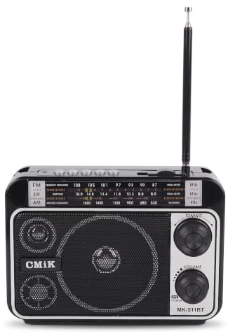 Multi-Band AM FM SW Radio, tragbares Retro Radio, Duale Stromversorgung Retro Radio Bluetooth Lautsprecher, für Zuhause Outdoor Reisen