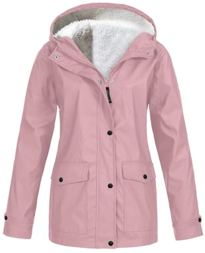 Générique Parka Imperméable Femme Manteau D'hiver Capuche Fourrée Coupe-Vent Zippé Veste Extérieur Chaude Mode Vetement Femme Grande Taille