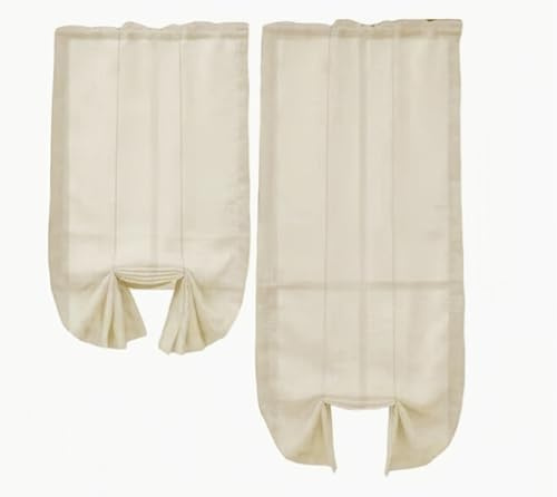 HD BRICO Tende a Pacchetto in Misto Lino, 2 Pannelli con Tasca, Stile Chic, per Camera, Balcone e Finestra (BEIGE chiaro, 60X150)