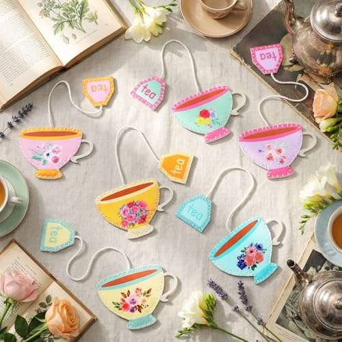 Resurhang 12 Pcs Tea Bag Bookmarks Tea Party Favors, Retro