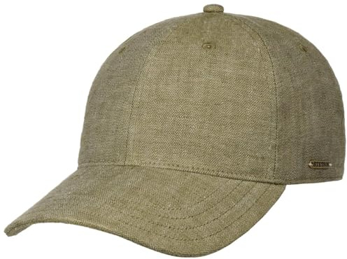 Stetson Berretto in lino con protezione UV Uomo - Made in Italy Sun Baseball Estate Fibbia in Metallo Peak, Fodera Primavera-Estate