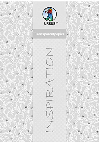 Ursus 77704601F - Transparentpapier Hochzeit, DIN A4, 115 g/qm, 5 Blatt mit Banderole, einseitig bedruckt, Vorderseite mit Heißfolie in silber veredelt, ideal zum Verzieren von Karten