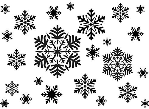 Ideen mit Herz Laser-Kunststoff-Schablone | Fenster-Schablonen | DIN A4 | Weihnachten & Winter | ideal für Wandgestaltung, Textilien, Papier, Fensterbilder selber gestalten (Eiskristalle)