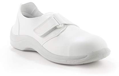 Zapato de Trabajo Profesional Laboral CODEOR Velcro Seguridad S2 (40 EU, Blanco)