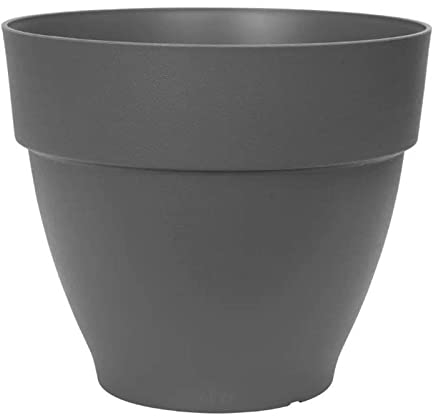 Elho Vibia Campana Rond 55 - Pot De Fleurs pour Extérieur - Plastique 100% recyclé - Ø 54.5 x H 47.0 cm - Noir/Anthracite