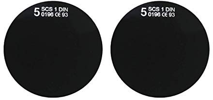 Aulektro 1 Paar runde Schutzbrillengläser mit 50 mm Schweißschutzglas Durchmesser getönt Schutzstufe Din 9