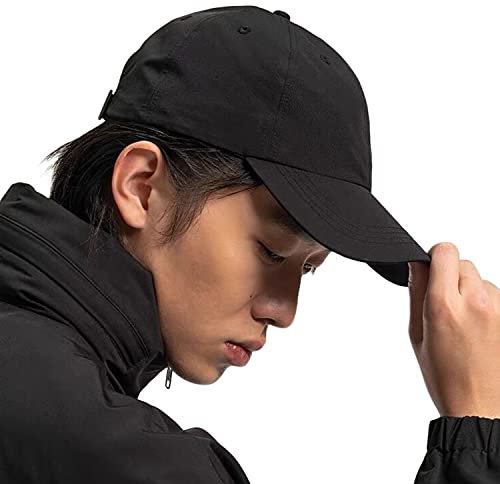 CLAPE Quick Drying Baseball Cap Sommer Basecap Herren UPF50+ Sun Cap Atmungsaktiv Outdoor Kappen Schildkappe Unstructured Dad Cap (GD52-Black)