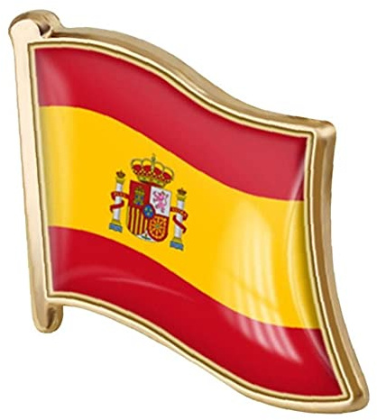 PiniceCore 1pc Pin de la Solapa de Metal Broche de la Bandera Española, Rojo