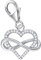 Goldene Hufeisen Herz Unendlichkeit Karabiner Charm Anhänger für Bettelarmband aus 925 Sterling-Silber mit Zirkonia