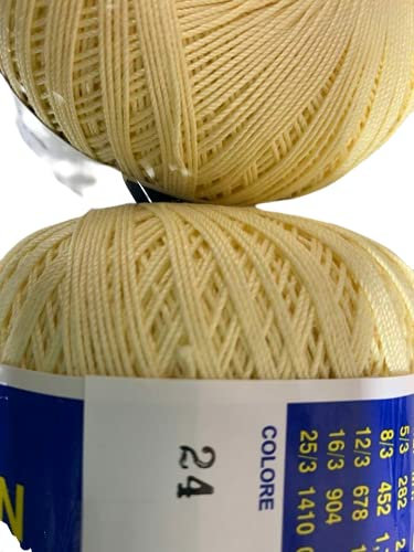 Cotone Per Uncinetto Numero N°16-100 Grammi Filo Di Scozia (904 Mt) Per Altre Quantità Contattare (GIALLO CHIARA 24)