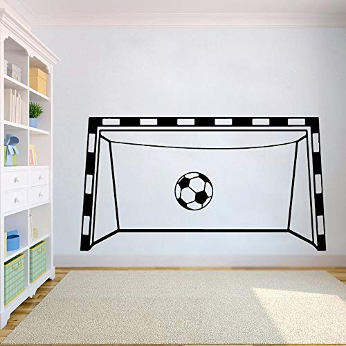 Zdklfm69 WandSticker Wandtattoos Fußballtor Wand Vinyl Aufkleber Sport Wandbilder Kunst Fußball Fußballnetz für Jungenzimmer Spielzimmer Fußball 114x64cm