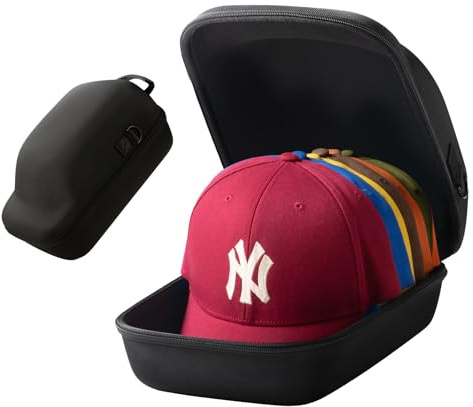 OZUECCR Hard Hat Travel Case for Baseball Caps, Holds 6 Caps, Black | Crushproof, Splashproof, Carrying Handle, Adjustable Shoulder Strap, Oxford Fabric, Hat Organizer For Travel and Cap Storage
