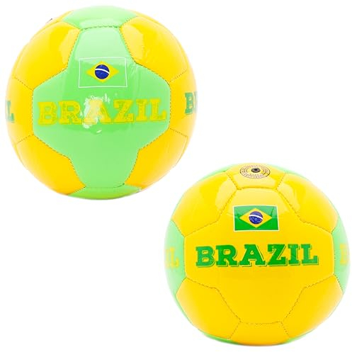 Toyland® Fußball mit Ländermotiv (4 Pfund/Größe 2) – Feierlichkeiten zur Fußball-Europa-/Weltmeisterschaft – Spielzeug für Draußen (Brasilien)
