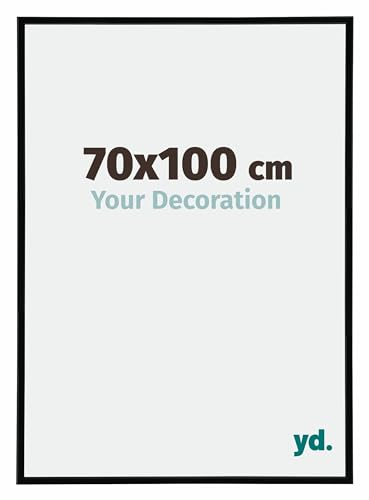 yd. Your Decoration - Bilderrahmen 70x100 cm - Schwarz Hochglanz - Bilderrahmen aus Kunststoff mit Acrylglas - Antireflex - Rahmen 70x100 cm - Annecy