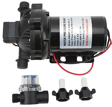 Self Priming Diaphragm Pump,12V Water Pump Self Priming Diaphragm Pump High Flow 18.9LPM 5.0GPM for RV Marine Boat